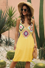 Load image into Gallery viewer, &quot;Sunny Serenity: Crochet V-Neck Spaghetti Strap Cover Up Dress&quot;
