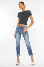 Load image into Gallery viewer, High Rise Cuffed Slim Straight Jeans
