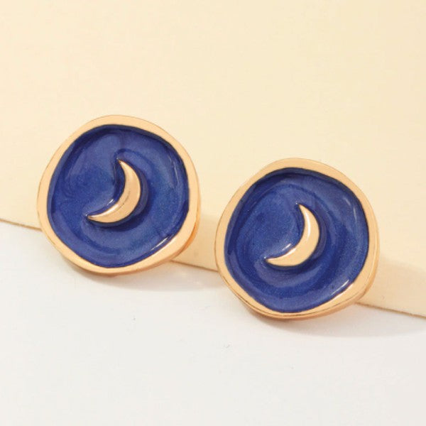 Drip Astral Earrings - Crescent Moon