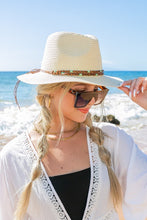 Load image into Gallery viewer, Beaded Panama Straw Fedora
