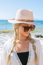 Load image into Gallery viewer, Beaded Panama Straw Fedora
