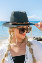 Load image into Gallery viewer, Beaded Panama Straw Fedora
