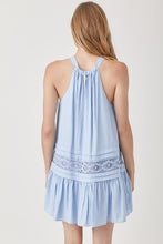 Load image into Gallery viewer, Sleeveless Lace Trim Halter Mini Dress
