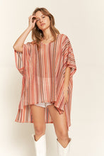 Load image into Gallery viewer, Colorful Vertical Striped Poncho
