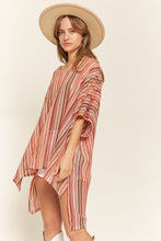 Load image into Gallery viewer, Colorful Vertical Striped Poncho
