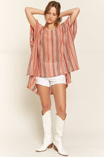 Load image into Gallery viewer, Colorful Vertical Striped Poncho
