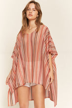 Load image into Gallery viewer, Colorful Vertical Striped Poncho
