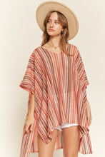 Load image into Gallery viewer, Colorful Vertical Striped Poncho
