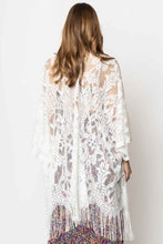 Load image into Gallery viewer, Fringed Lace Kimono
