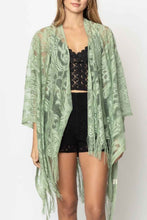 Load image into Gallery viewer, Fringed Lace Kimono
