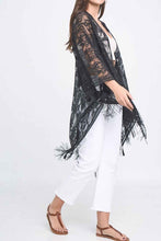 Load image into Gallery viewer, Fringed Lace Kimono
