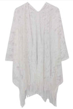 Load image into Gallery viewer, Fringed Lace Kimono
