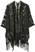 Load image into Gallery viewer, Fringed Lace Kimono
