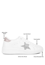 Load image into Gallery viewer, Glitter Star Flatform Sneakers
