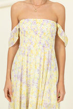 Load image into Gallery viewer, Pastel Florals Smocked Midi Dress
