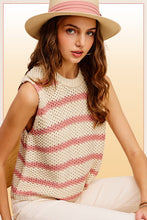 Load image into Gallery viewer, Chunky Stripe Sleeveless Sweater Top
