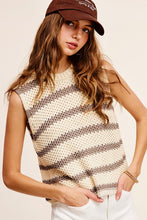 Load image into Gallery viewer, Chunky Stripe Sleeveless Sweater Top
