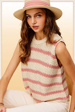 Load image into Gallery viewer, Chunky Stripe Sleeveless Sweater Top
