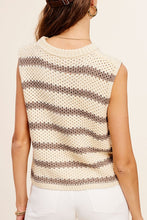 Load image into Gallery viewer, Chunky Stripe Sleeveless Sweater Top
