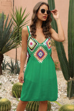 Load image into Gallery viewer, &quot;Sunny Serenity: Crochet V-Neck Spaghetti Strap Cover Up Dress&quot;
