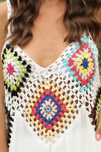 Load image into Gallery viewer, &quot;Sunny Serenity: Crochet V-Neck Spaghetti Strap Cover Up Dress&quot;
