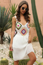 Load image into Gallery viewer, &quot;Sunny Serenity: Crochet V-Neck Spaghetti Strap Cover Up Dress&quot;
