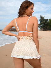 Load image into Gallery viewer, &quot;Breezy Elegance: Openwork Halter Beach Cover-Up&quot;
