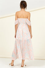 Load image into Gallery viewer, Pastel Florals Smocked Midi Dress
