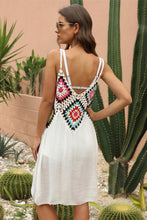 Load image into Gallery viewer, &quot;Sunny Serenity: Crochet V-Neck Spaghetti Strap Cover Up Dress&quot;
