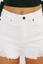 Load image into Gallery viewer, Distressed White Denim Shorts
