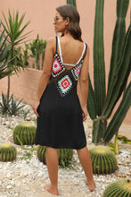 Load image into Gallery viewer, &quot;Sunny Serenity: Crochet V-Neck Spaghetti Strap Cover Up Dress&quot;
