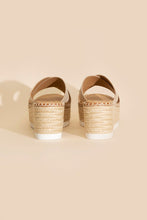 Load image into Gallery viewer, Raffia Platform Slide Sandal
