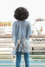 Load image into Gallery viewer, Chambray Spring Daisy Woven Kimono - Moon Blossom Boutique
