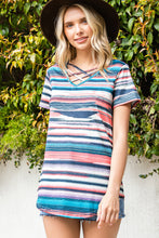 Load image into Gallery viewer, Striped V-Neck Tee
