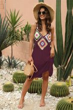 Load image into Gallery viewer, &quot;Sunny Serenity: Crochet V-Neck Spaghetti Strap Cover Up Dress&quot;
