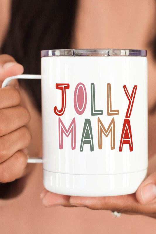 Christmas Jolly Mama Holiday Travel Mug Cup