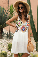 Load image into Gallery viewer, &quot;Sunny Serenity: Crochet V-Neck Spaghetti Strap Cover Up Dress&quot;
