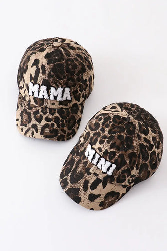 Leopard Print 'Mama & Mini' Baseball Cap Set - Moon Blossom Boutique