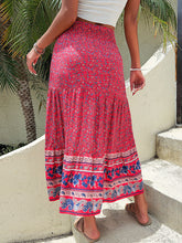 Load image into Gallery viewer, Boho Print Tiered High Waist Skirt
