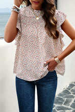 Load image into Gallery viewer, Smocked Floral Print Cap Sleeve Blouse
