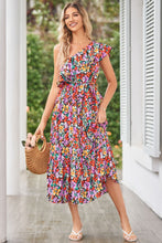 Load image into Gallery viewer, Ruffled Floral One Shoulder Dress
