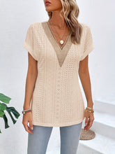 Load image into Gallery viewer, Chic Sophistication Eyelet V-Neck Blouse
