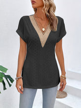 Load image into Gallery viewer, Chic Sophistication Eyelet V-Neck Blouse
