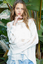 Load image into Gallery viewer, &quot;Casual Chic: Distressed Round Neck Long Sleeve Knit Cover Up&quot;
