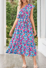 Load image into Gallery viewer, Ruffled Floral One Shoulder Dress
