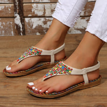 Load image into Gallery viewer, Beaded Vegan Leather Open Toe Sandals
