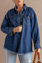 Load image into Gallery viewer, Raw Hem Denim Jacket
