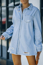 Load image into Gallery viewer, Urban Edge Distressed Raw Denim Jacket
