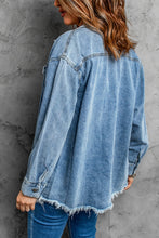 Load image into Gallery viewer, Raw Hem Denim Jacket
