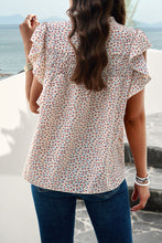 Load image into Gallery viewer, Smocked Floral Print Cap Sleeve Blouse
